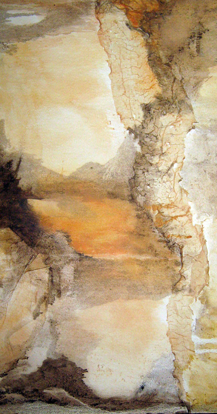 Titolo-Paesaggio Archetipo, tecnica mista su carta, cm. 52 x 27